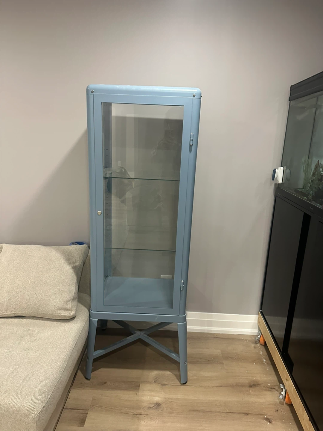 Glass Door Cabinet Light Blue - photo 3