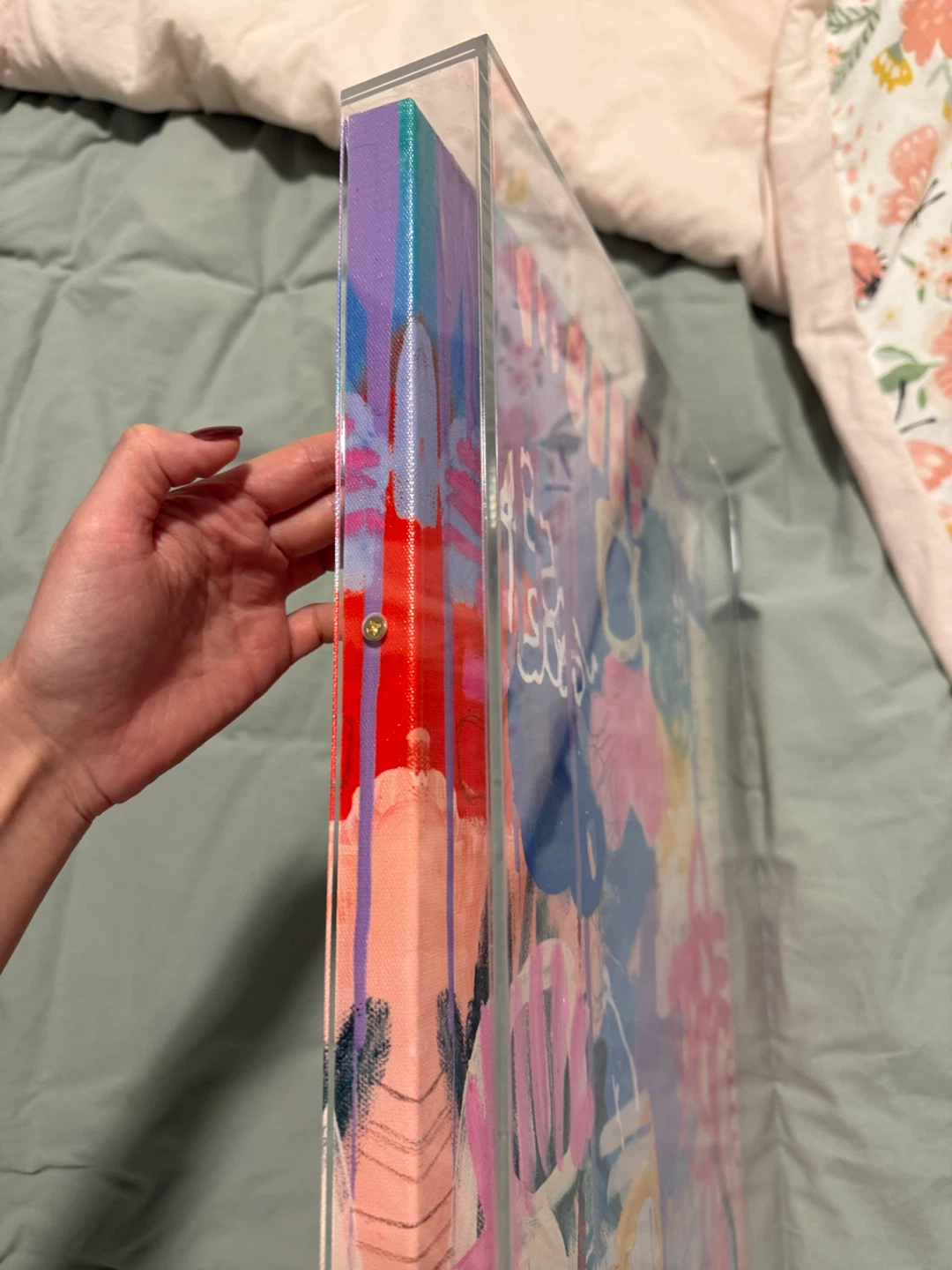 Abstract Acrylic Painting in Acrylic Box Frame - photo 3