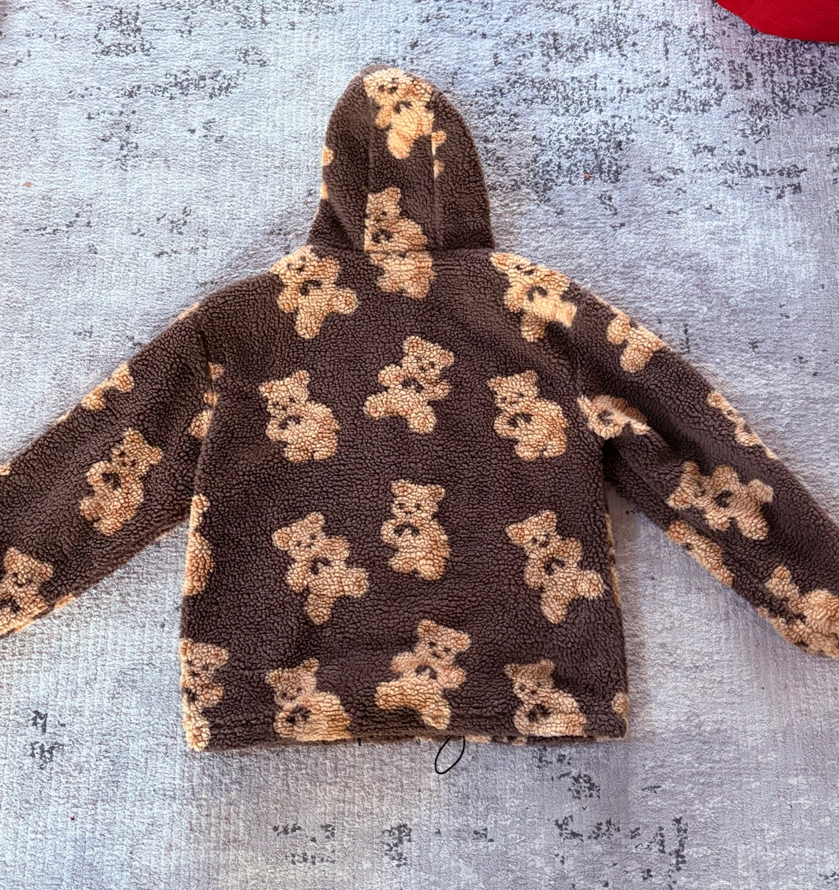 Teddy Bear Print Sherpa Hoodie - photo 2