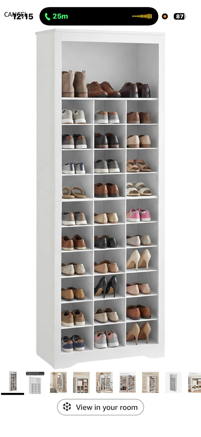 Tall White Shoe Storage Cabinet - photo 2