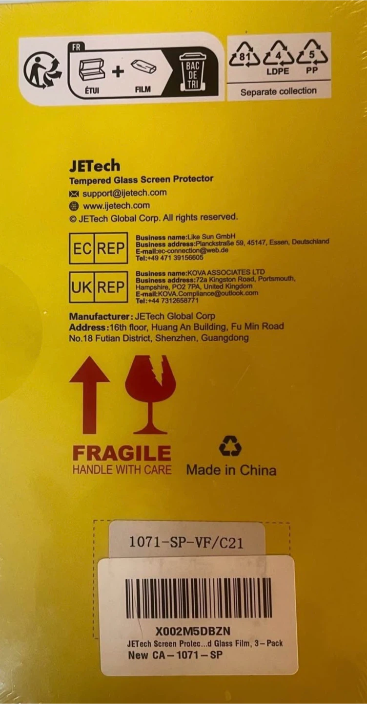 JETech Tempered Glass Screen Protector for iPhone 12/12 Pro - photo 2