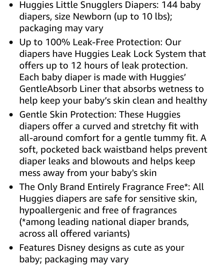Huggies Little Snugglers Newborn Diapers 144 Count - photo 4