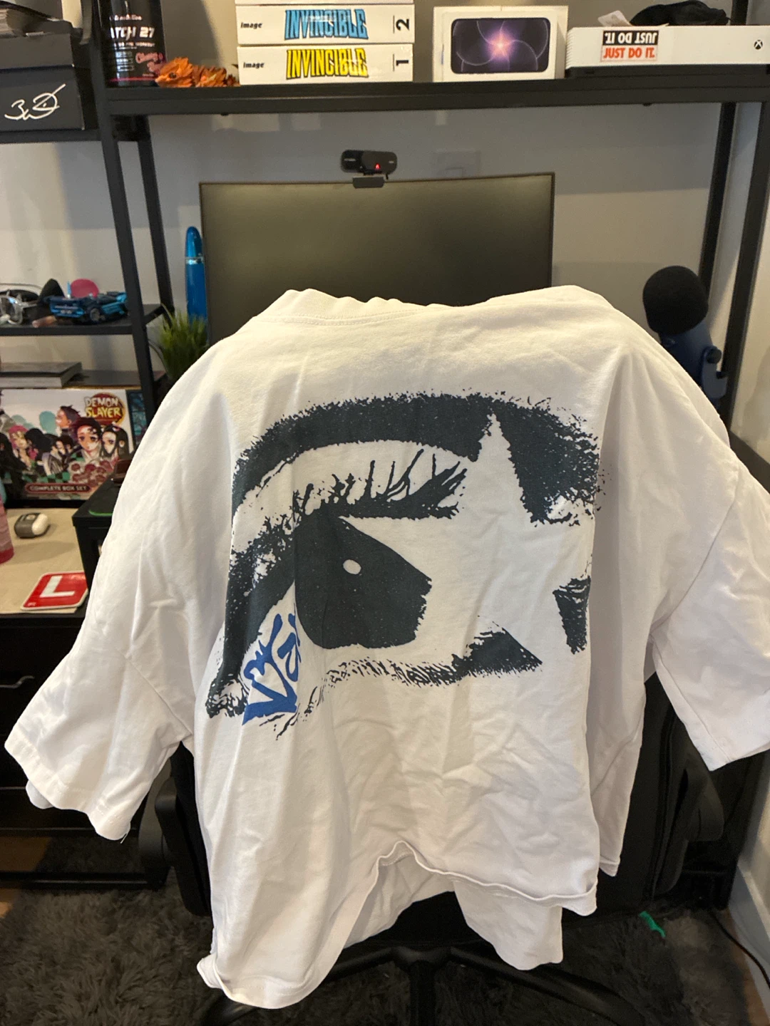 White T-Shirt with Eye Graphic