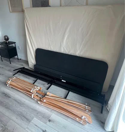 IKEA SLATTUM queen bed frame and VADSO mattess
