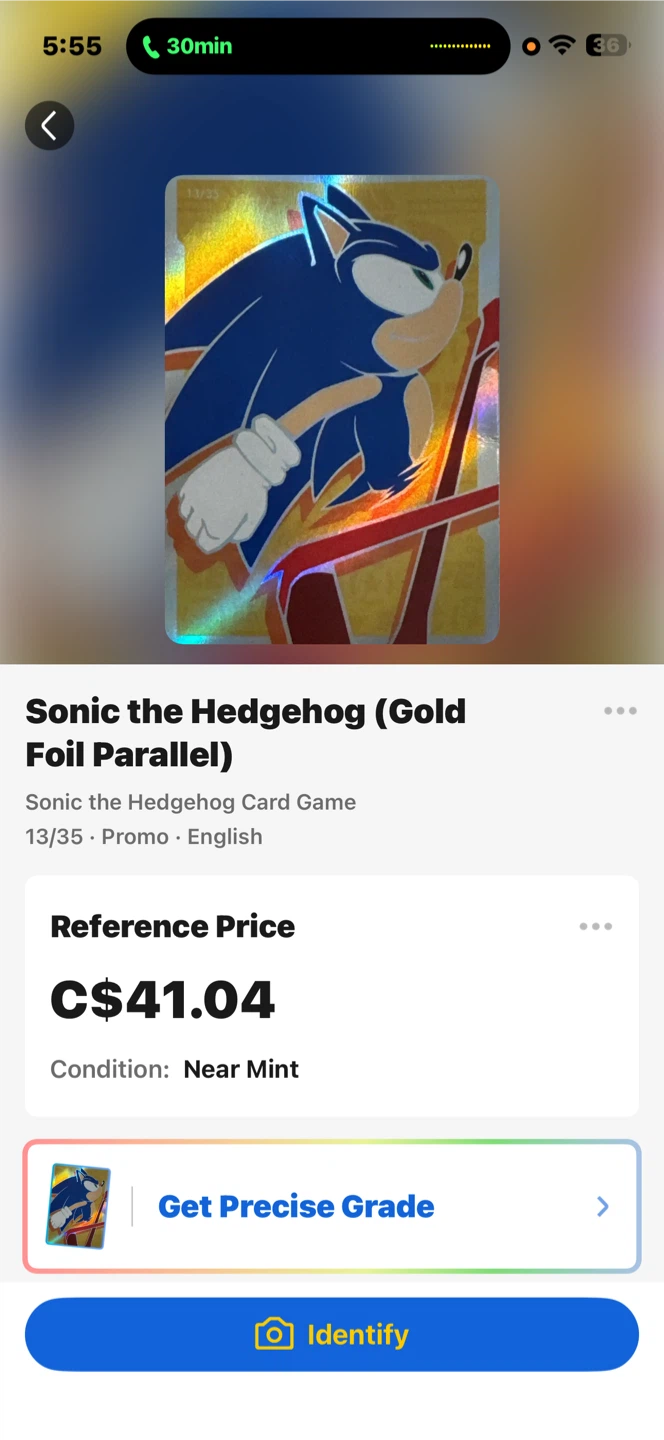 Sonic the Hedgehog Gold Foil Parallel Card
