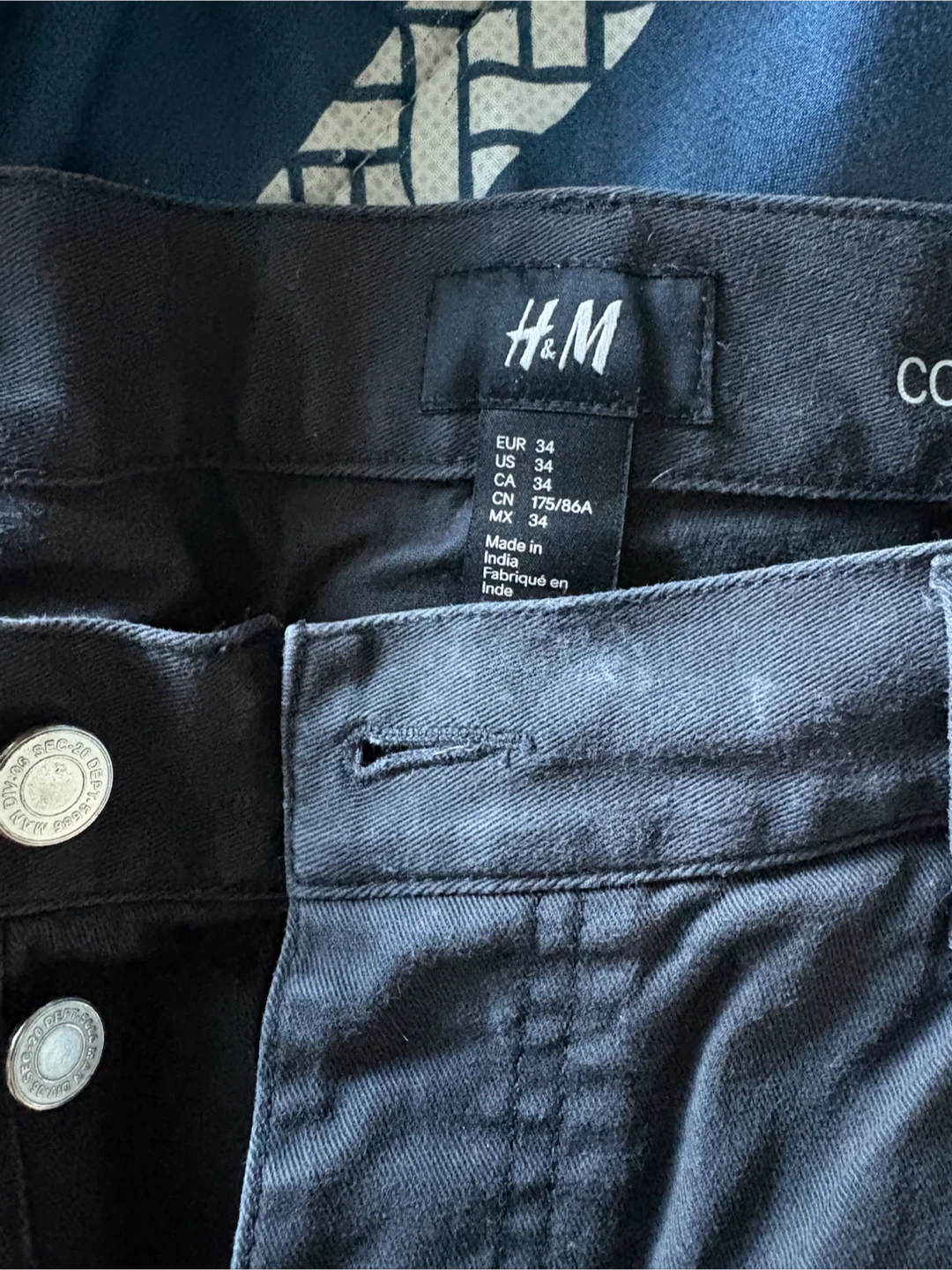 H&M Black Slim Fit Jeans Size 34 - photo 2