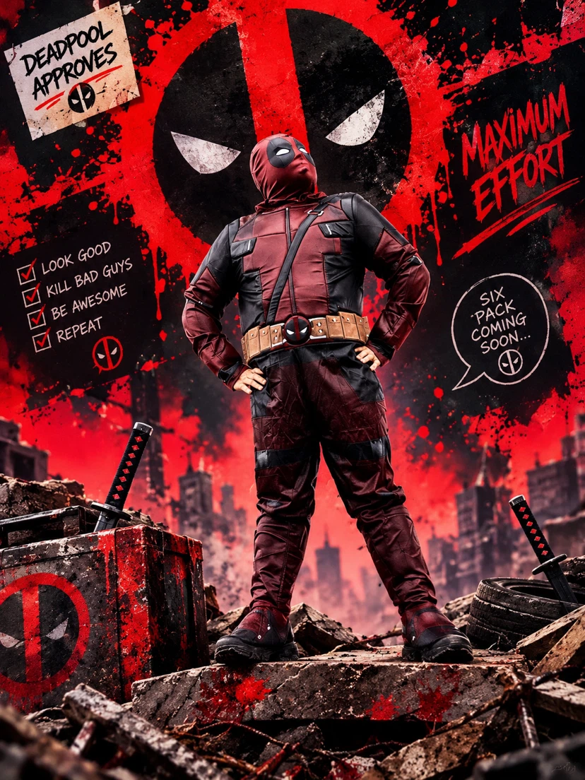 Marvel Deadpool Adult Costume Size L