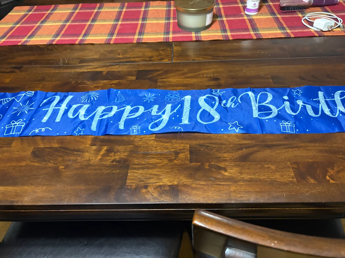 Blue Happy 18th Birthday Banner