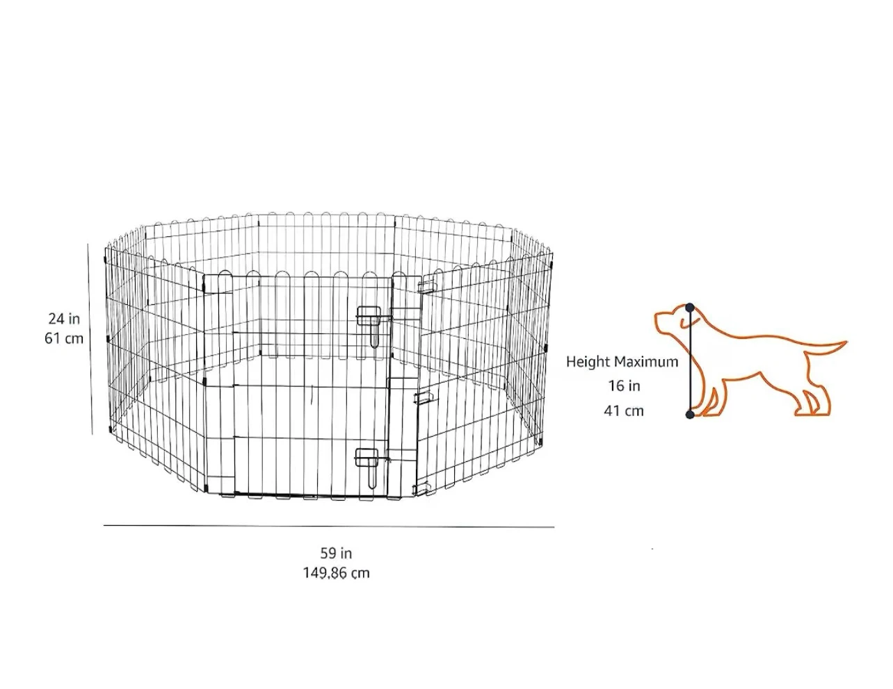 Metal Dog Playpen, 24 in. High - photo 2