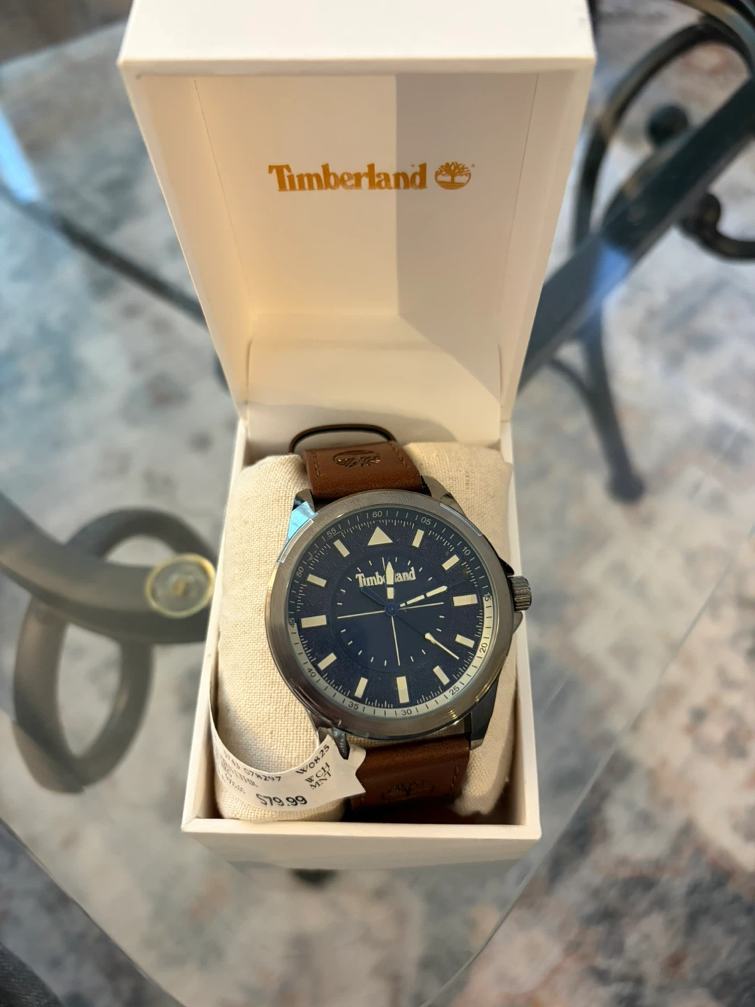 Timberland Mens Watch with Brown Leather Strap