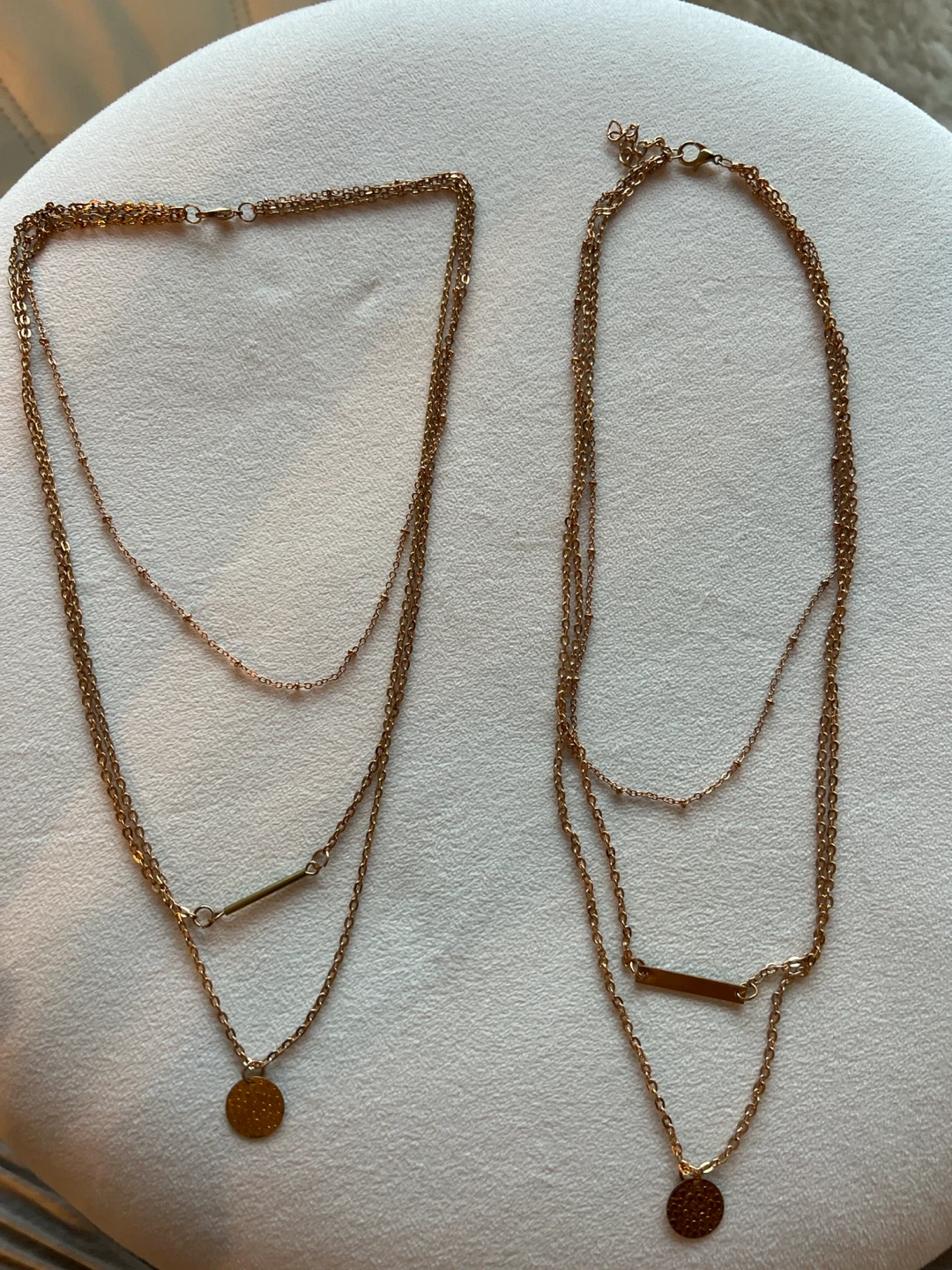Two gold color necklaces (costume jewelry)