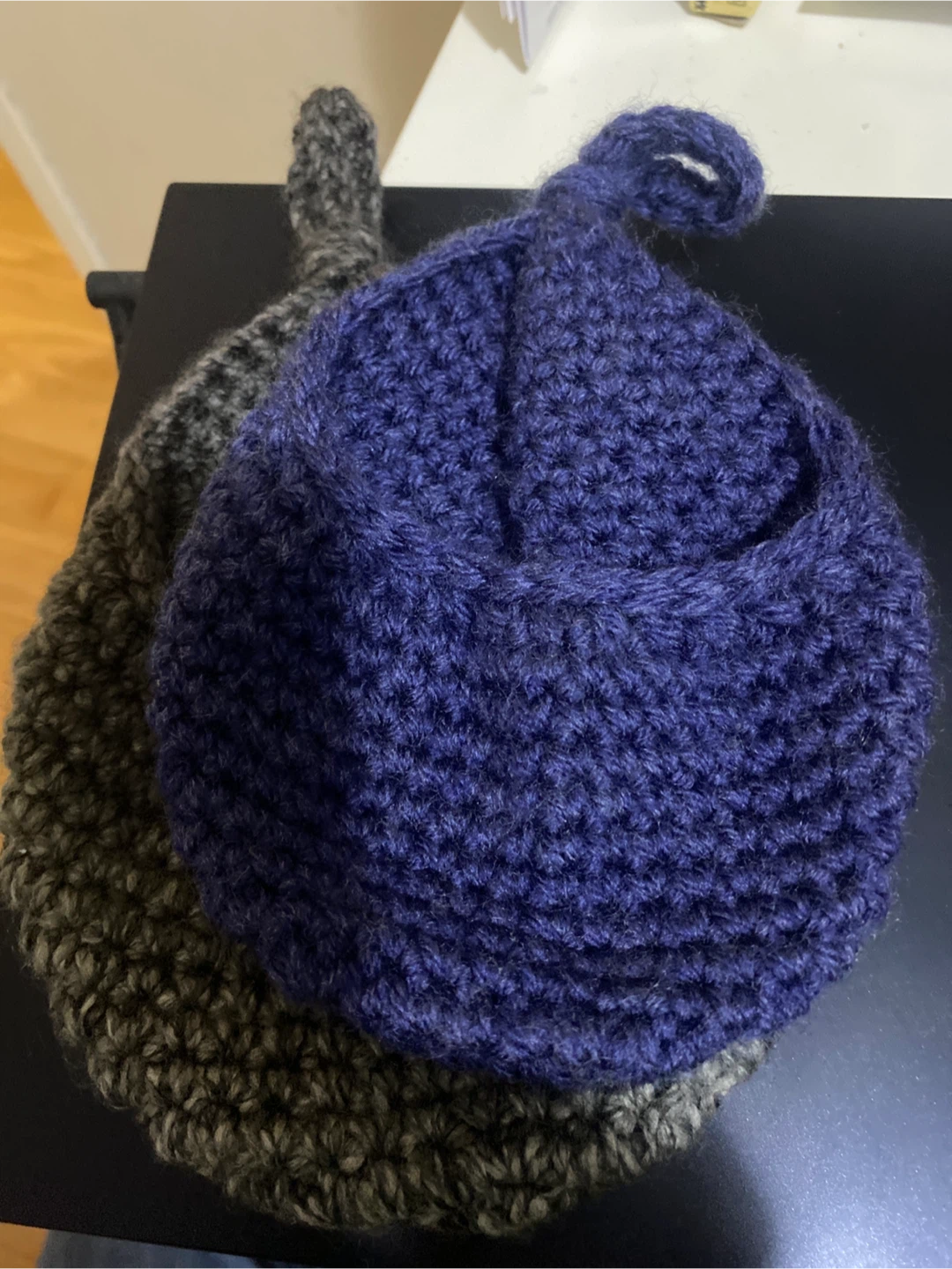 Two Hand-Crocheted Storage Baskets