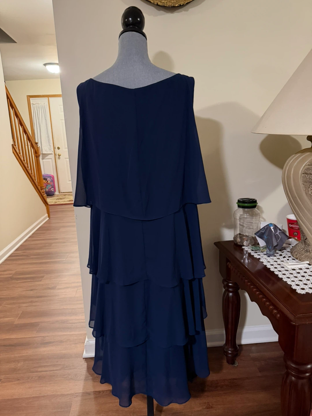S.L. Fashions Navy Tiered Dress Size 20W - photo 2