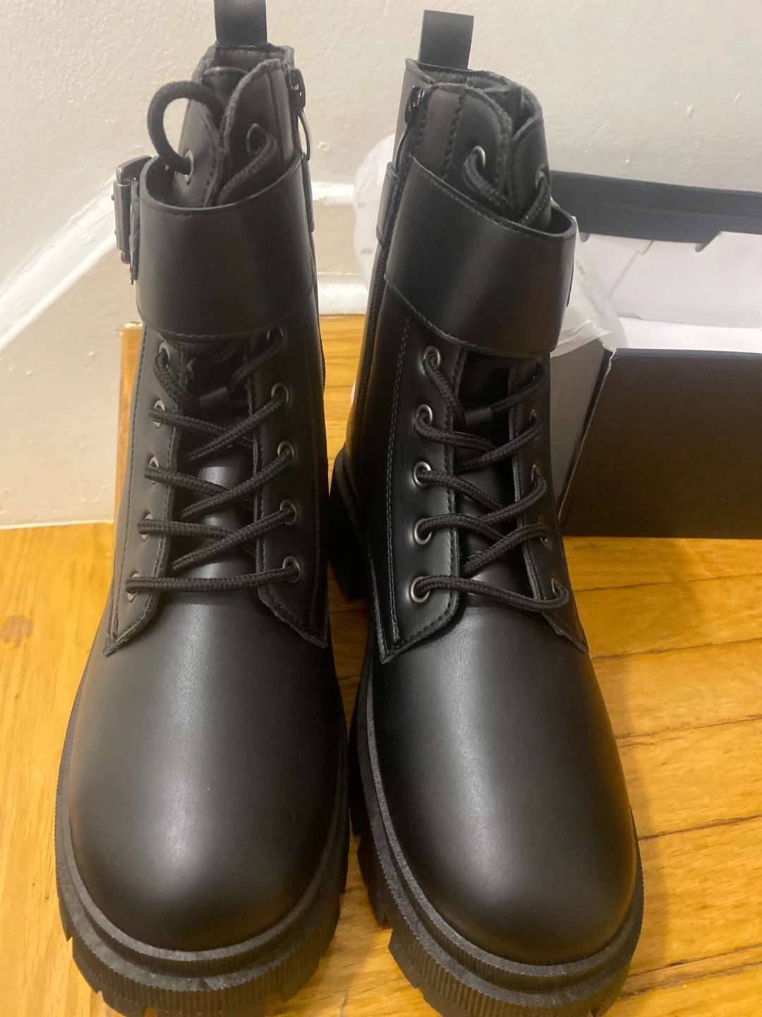 Torys Black Combat Boots Size 10 - photo 3