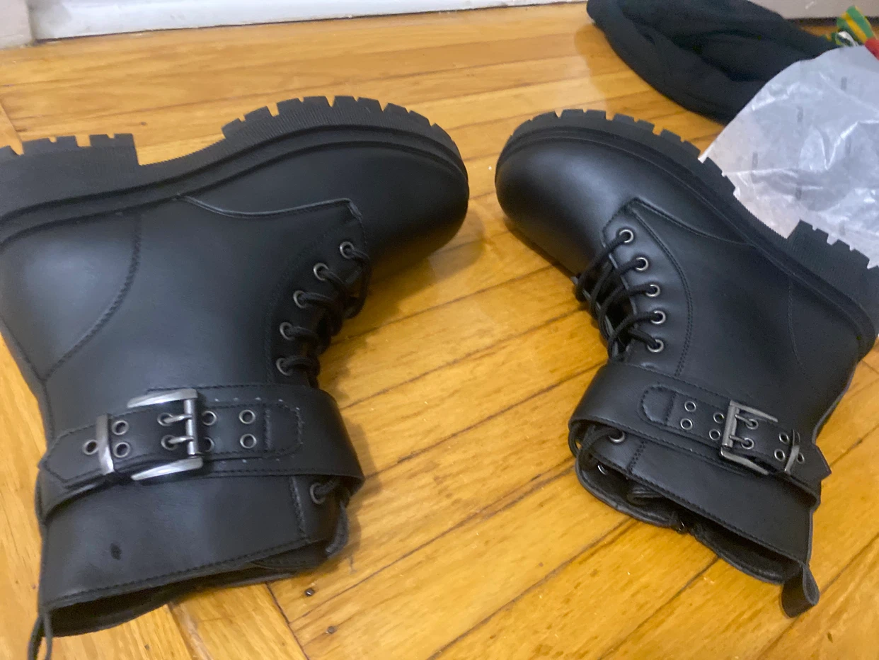 Torys Black Combat Boots Size 10 - photo 4