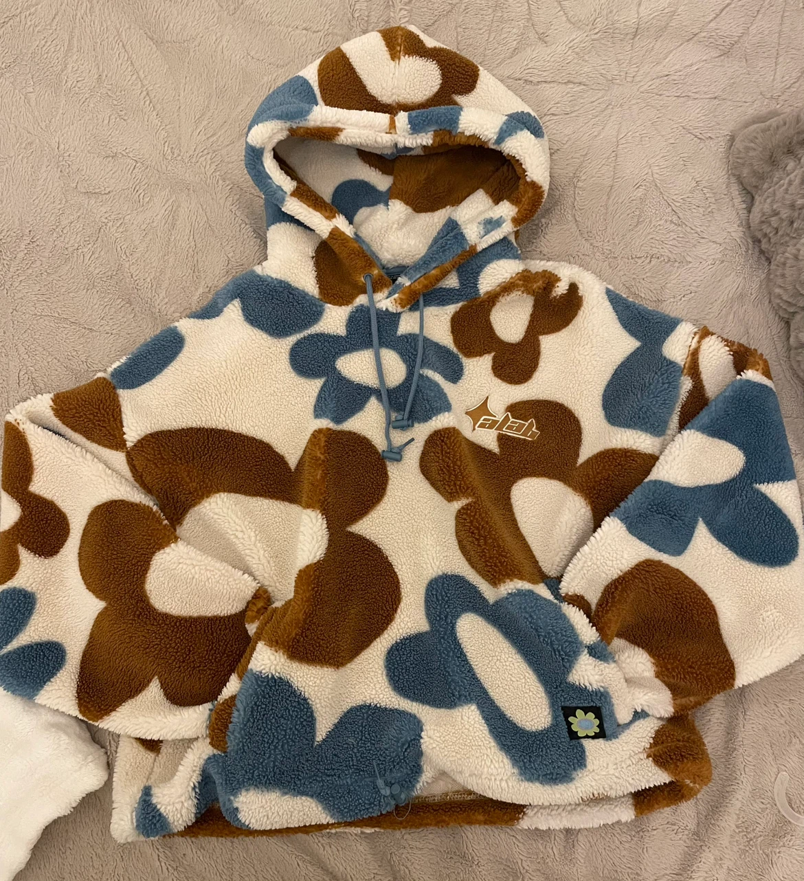 Floral Sherpa Fleece Hoodie