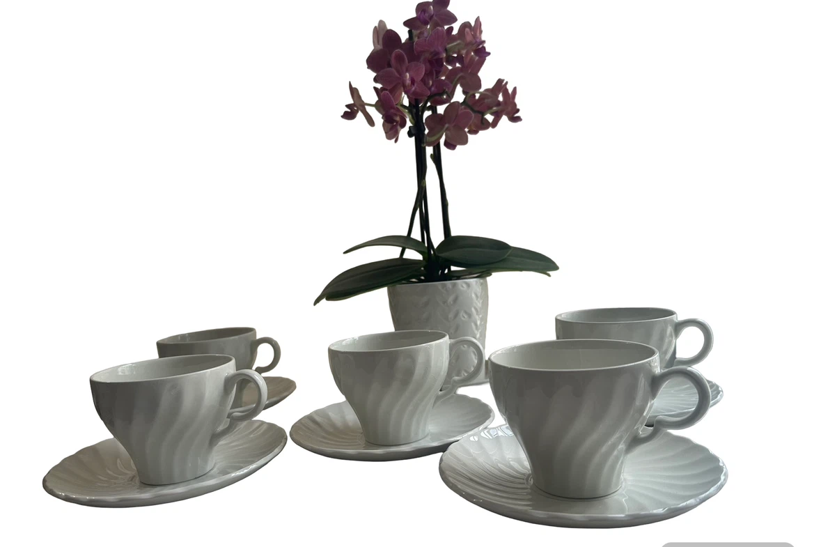 Wood & Sons Camelot White Ironstone Cup and Saucer Set