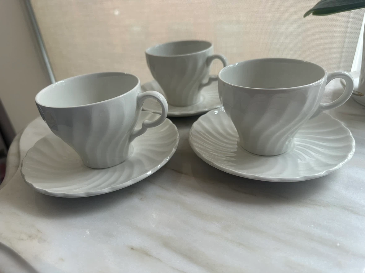 Wood & Sons Camelot White Ironstone Cup and Saucer Set - photo 3