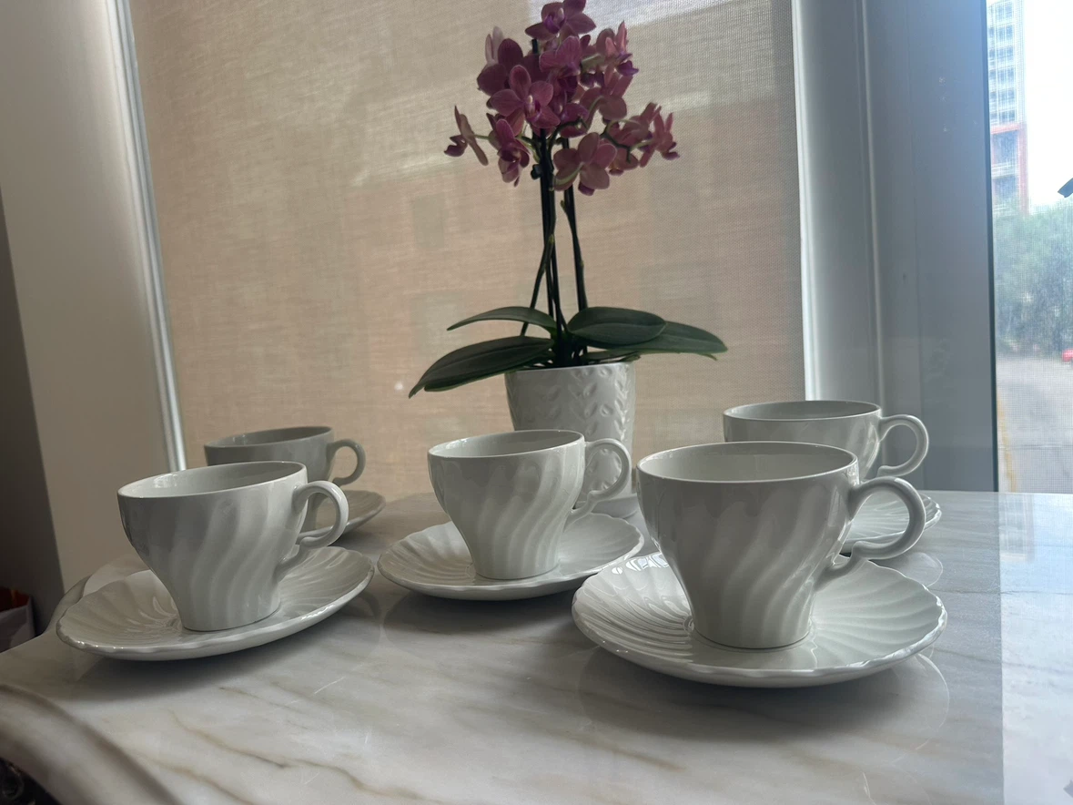 Wood & Sons Camelot White Ironstone Cup and Saucer Set - photo 5