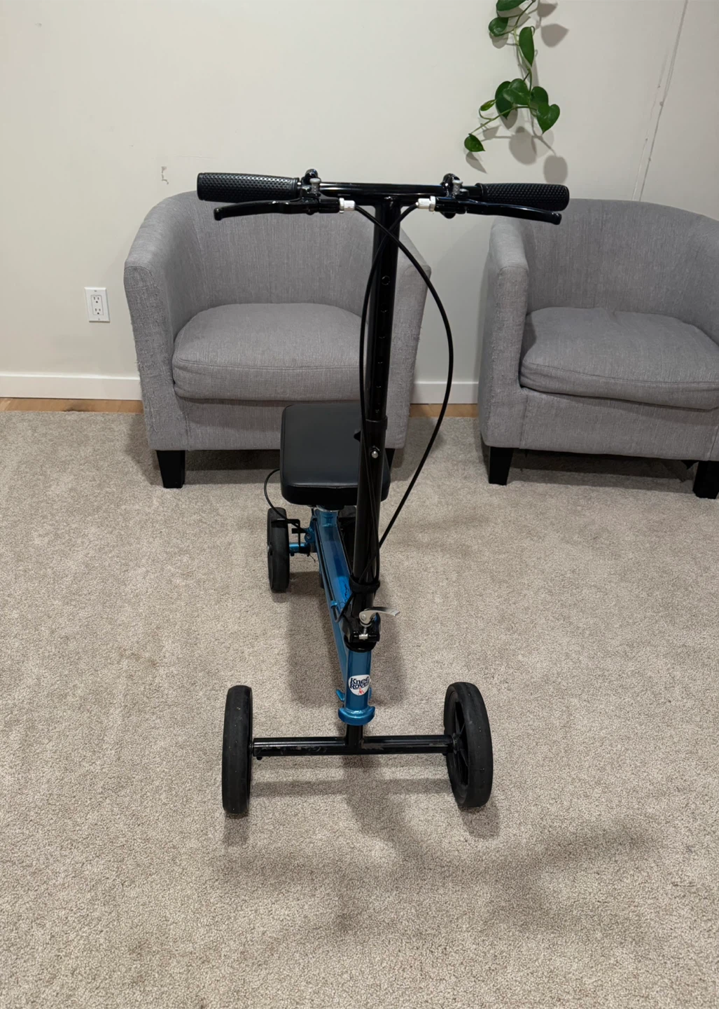 Knee Scooter Walker with Brakes (Metallic Blue) - photo 2
