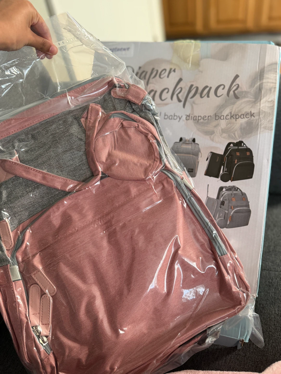Pink Diaper Bag Backpack with Changing Station - photo 2