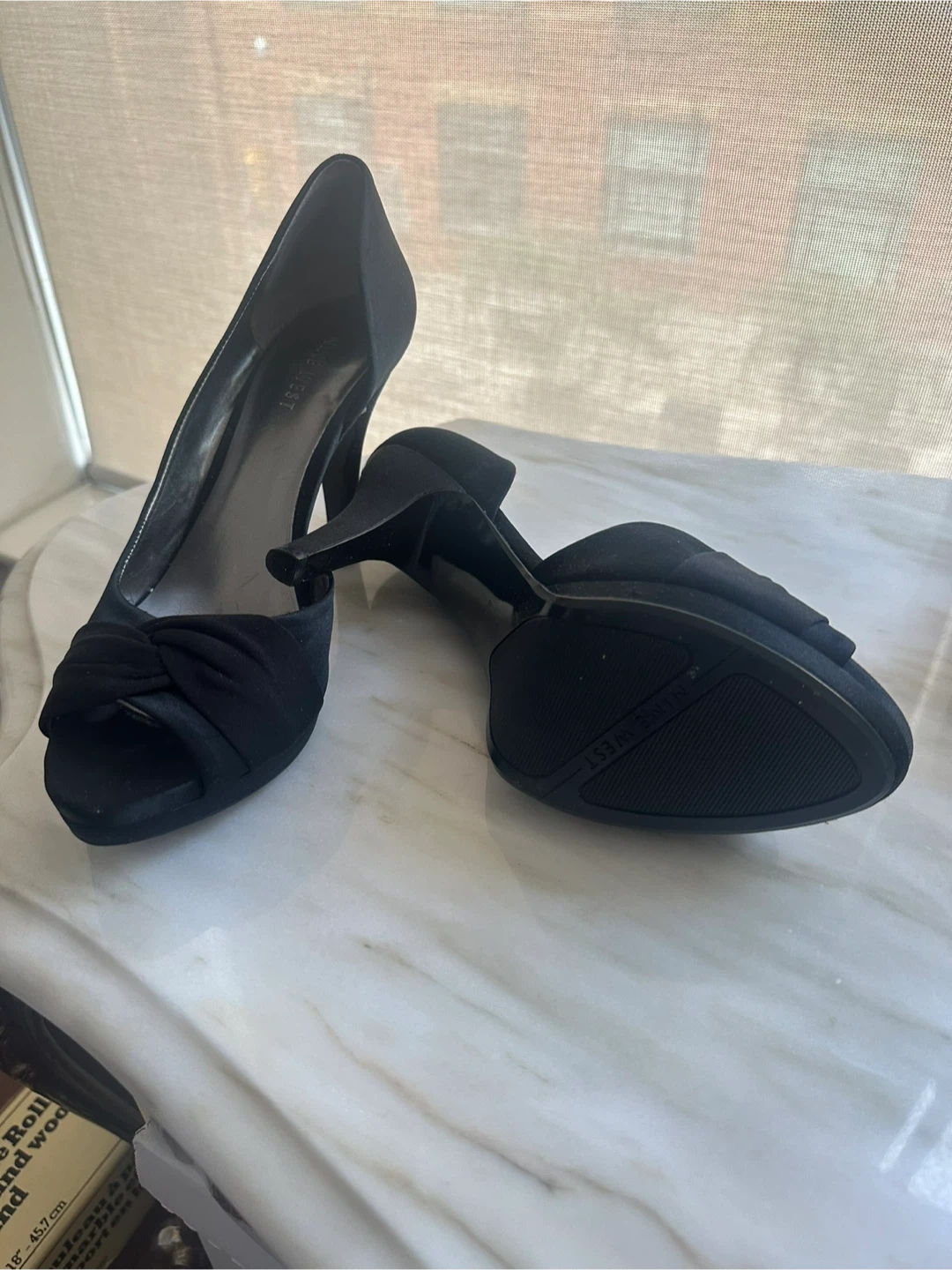 Nine West black open-toe heels - photo 2
