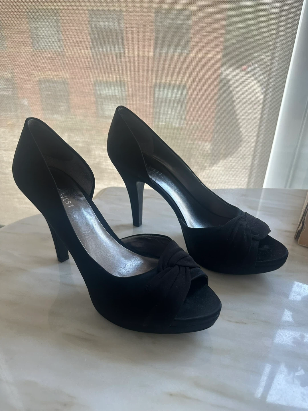 Nine West black open-toe heels - photo 4