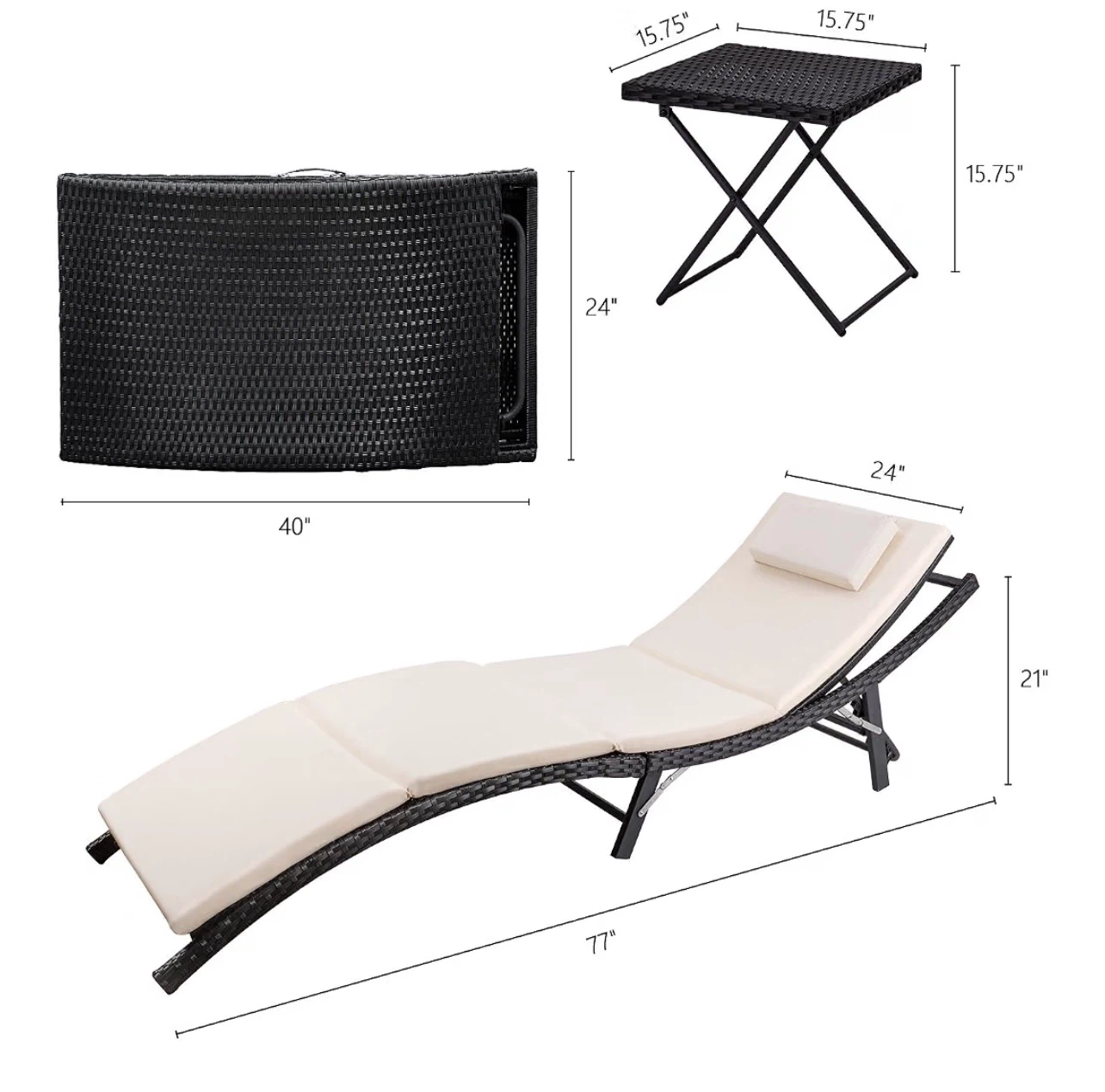 Chaise Lounge Chairs and Table Set - photo 3