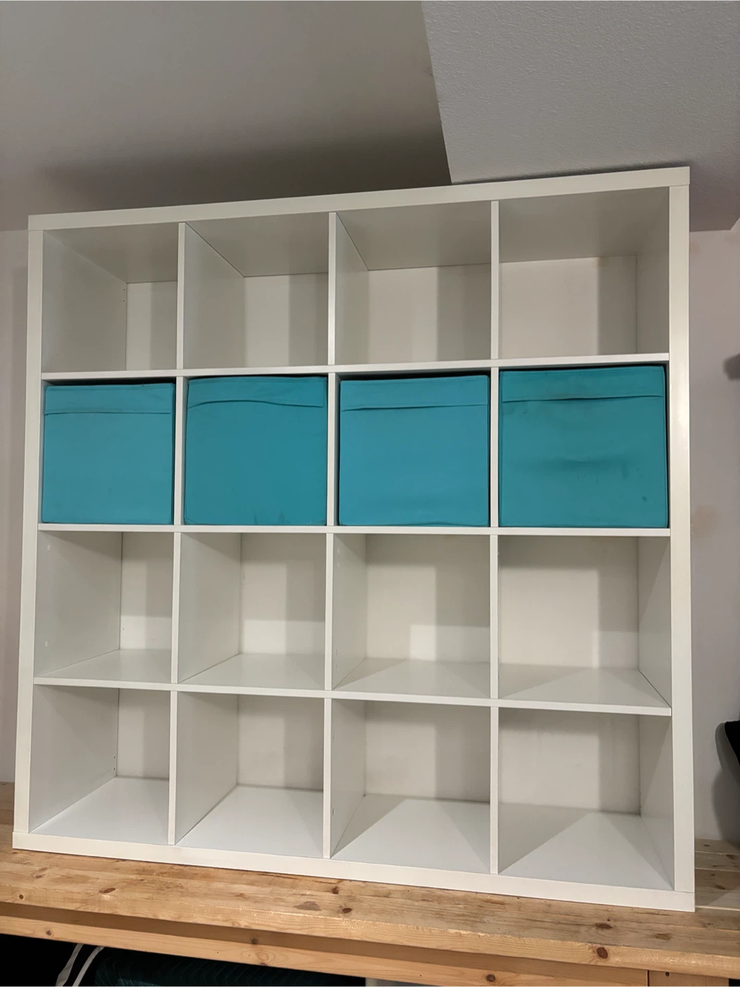 IKEA KALLAX 4x4 Shelf Unit – Includes 4 Fabric Bins - photo 5