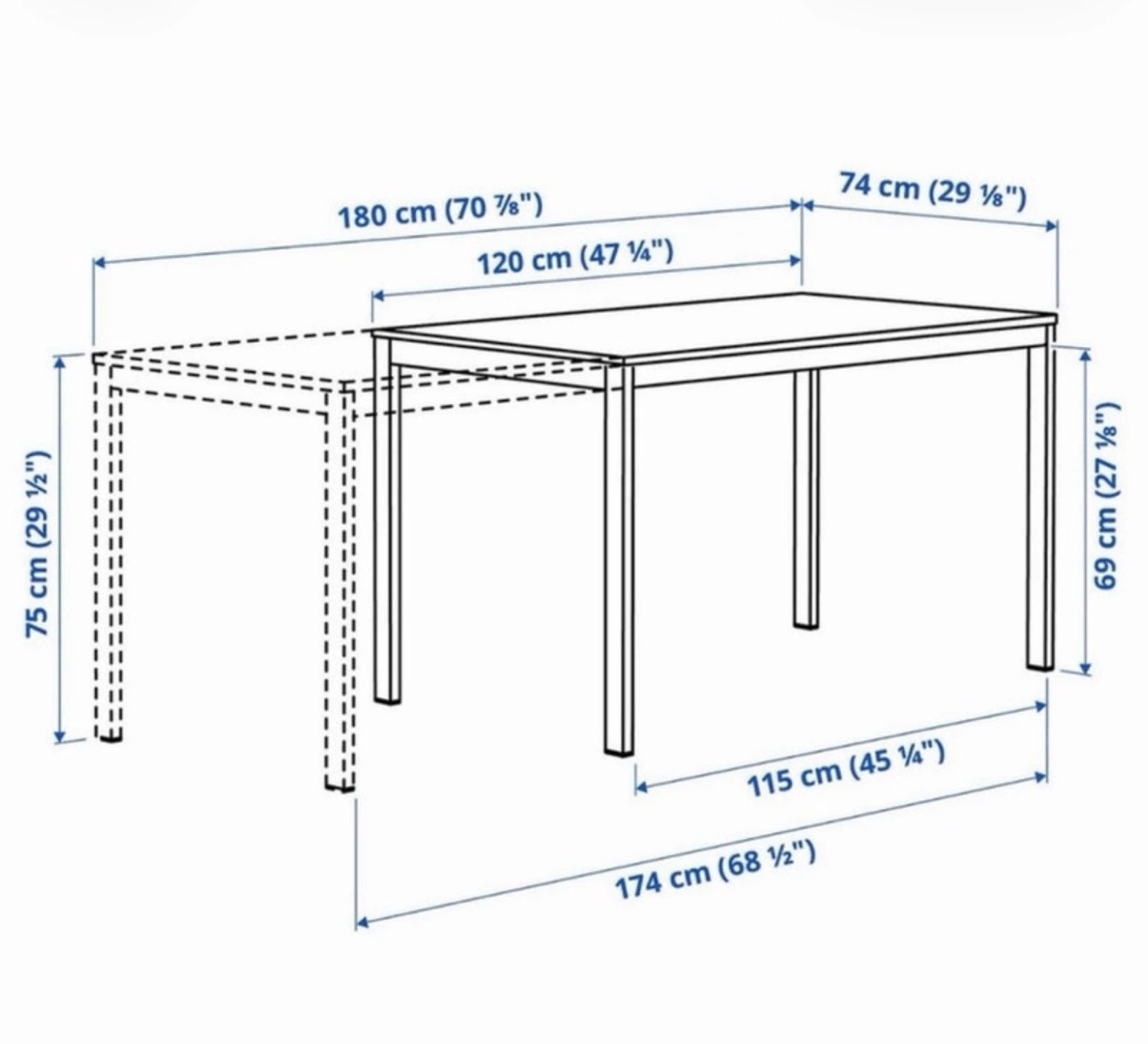 IKEA extendable dining table - photo 4