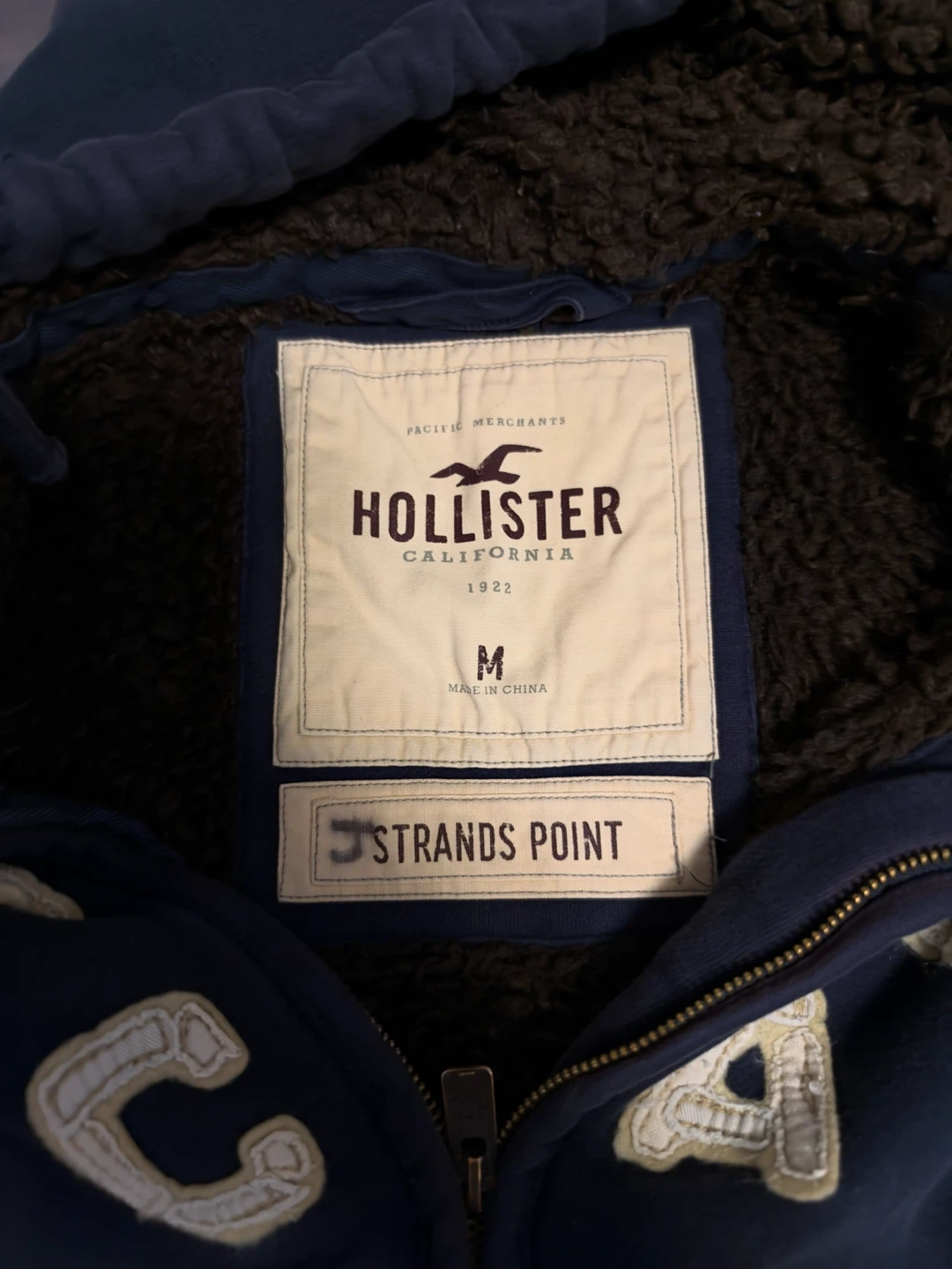 Hollister Navy Sherpa-Lined Zip-Up Hoodie - photo 4