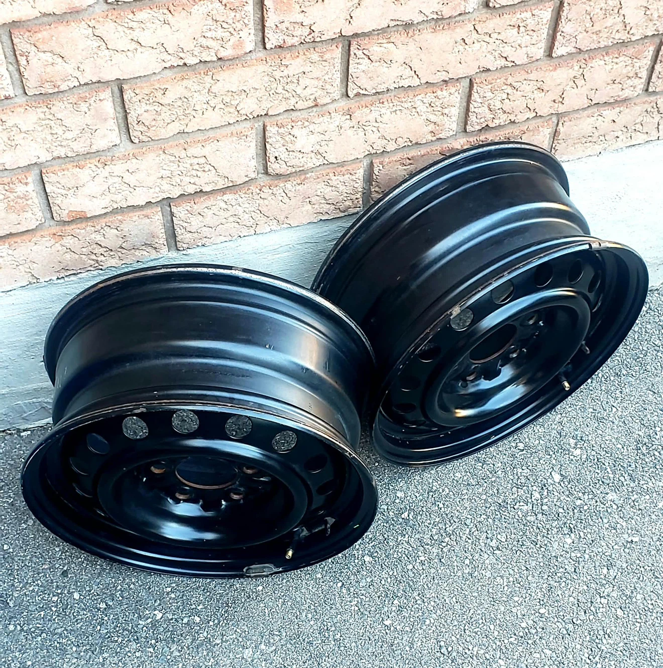 Two 15-inch Black Steel Wheels - photo 2