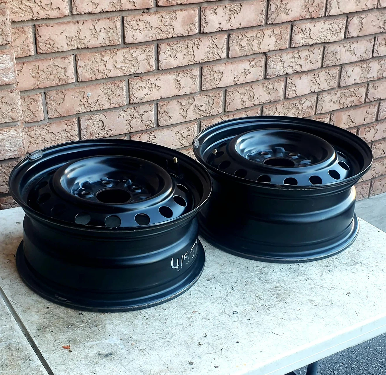 Two 15-inch Black Steel Wheels - photo 4