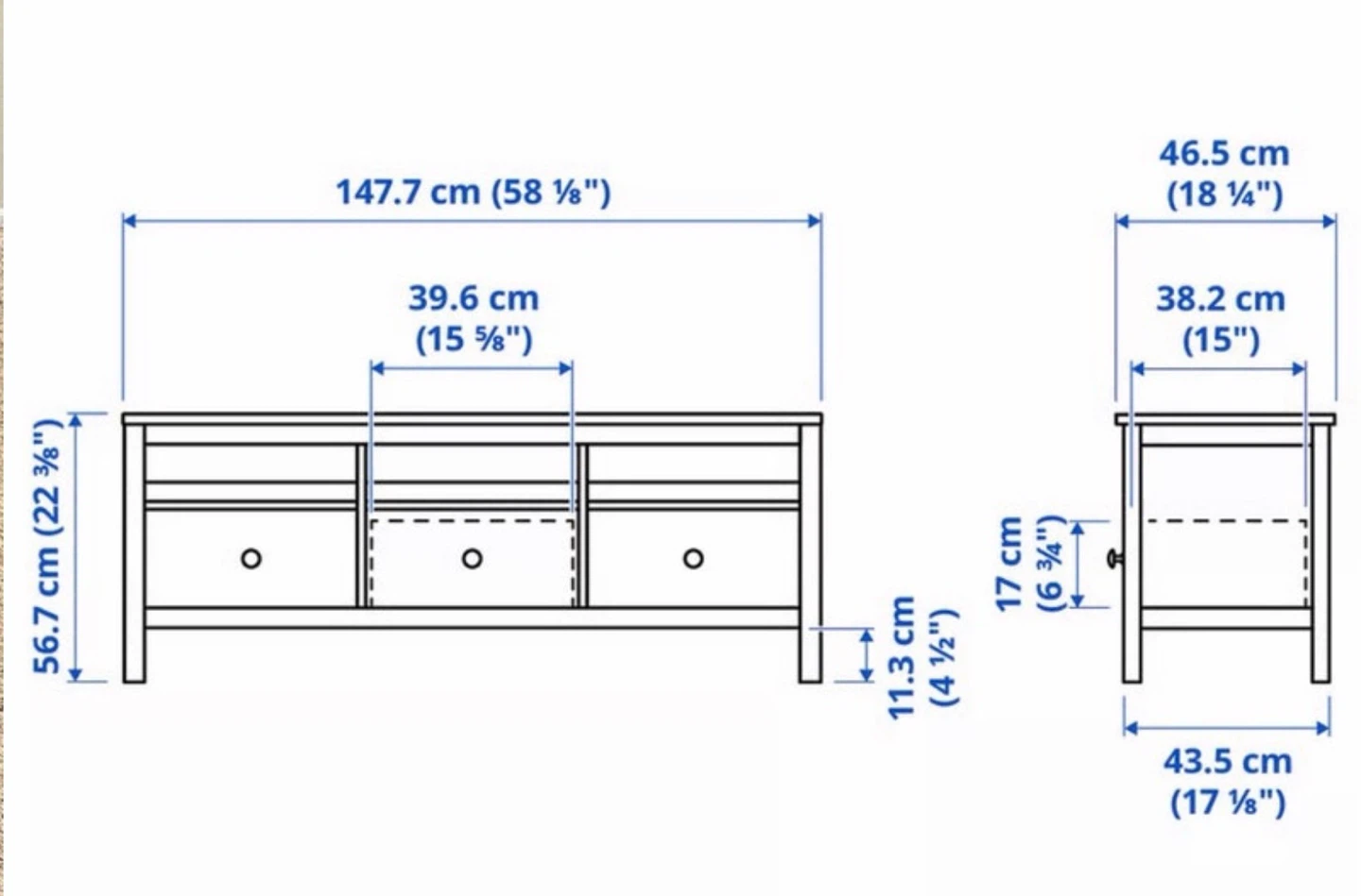 IKEA HEMNES TV stand with 3 drawers - photo 4