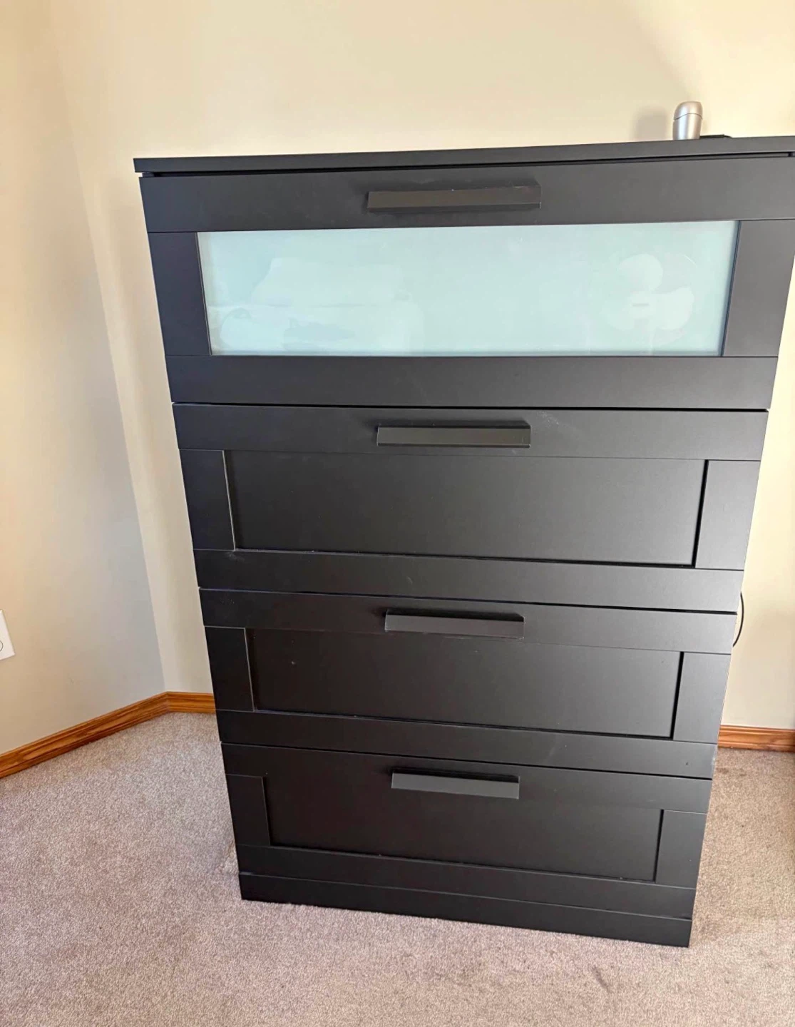 IKEA Black dresser with glass front - photo 2