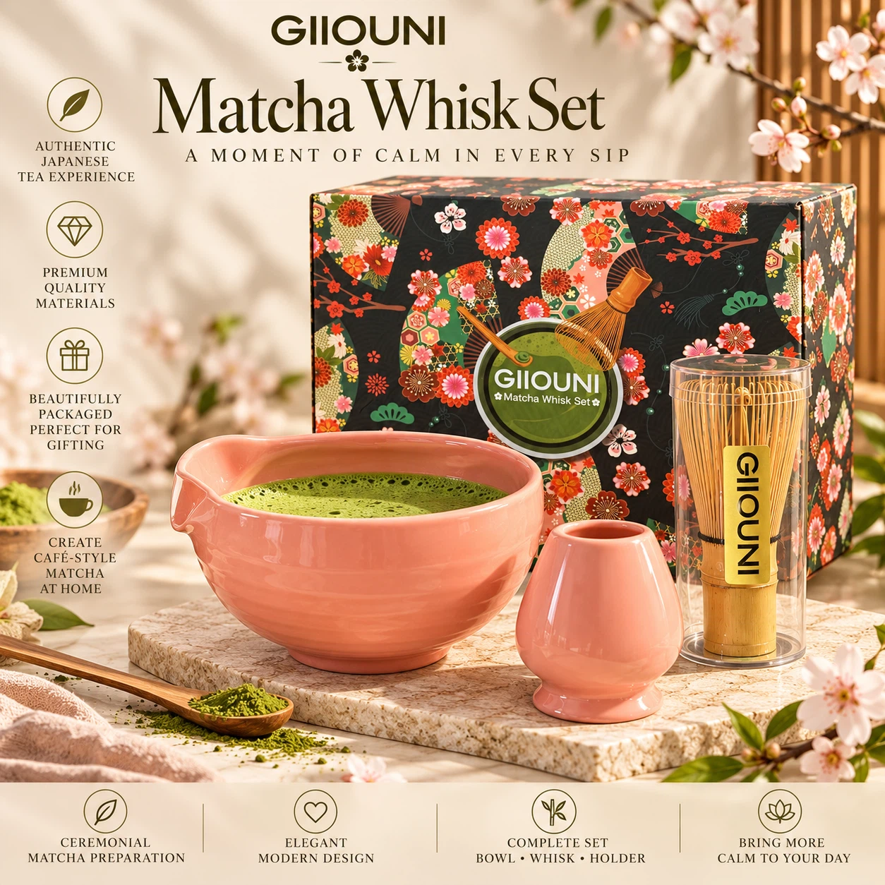 Giiouni Matcha Whisk Set- New