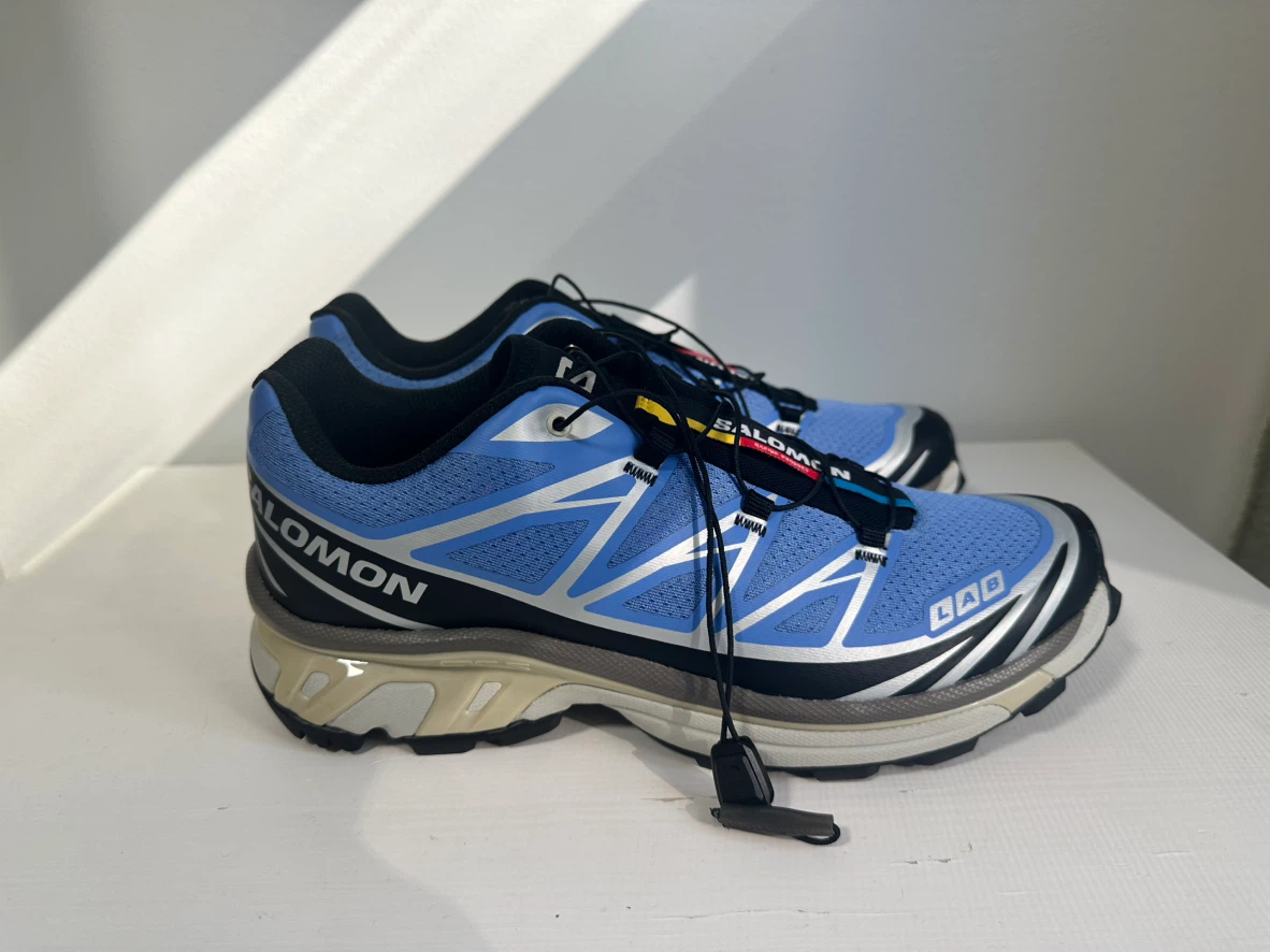 Salomon Light Blue and Black Trail Sneakers XT-6