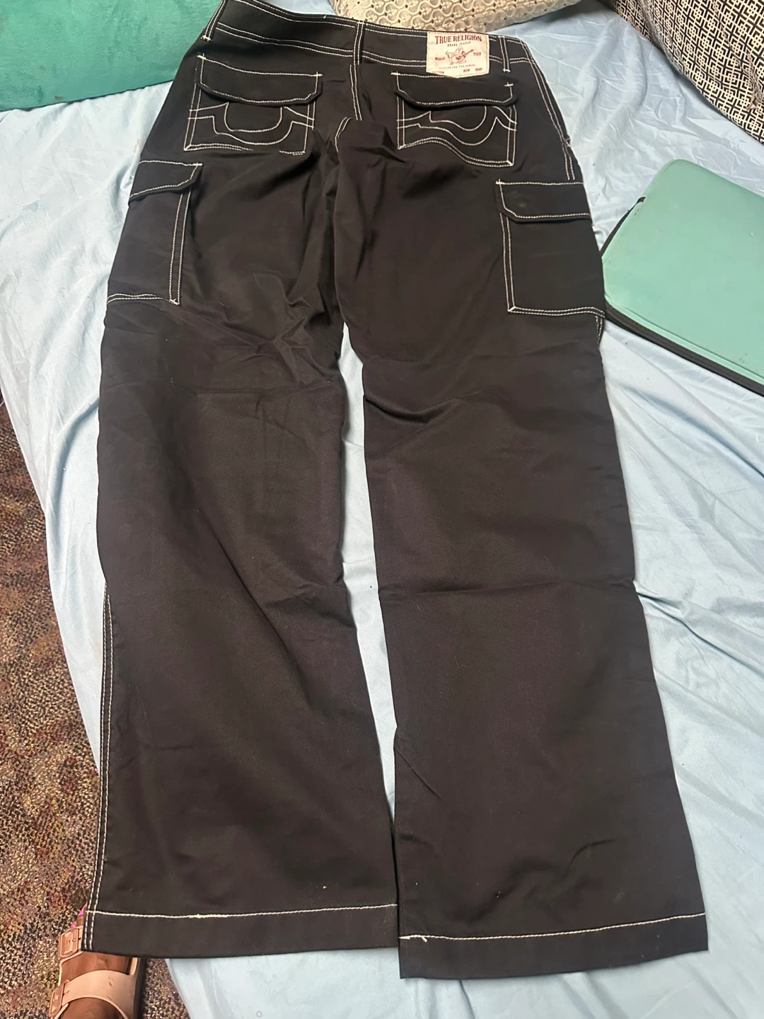 True Religion Black Cargo Pants