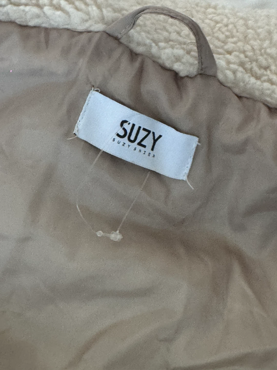 Suzy Shier Beige Puffer Jacket with Sherpa Detail - photo 4