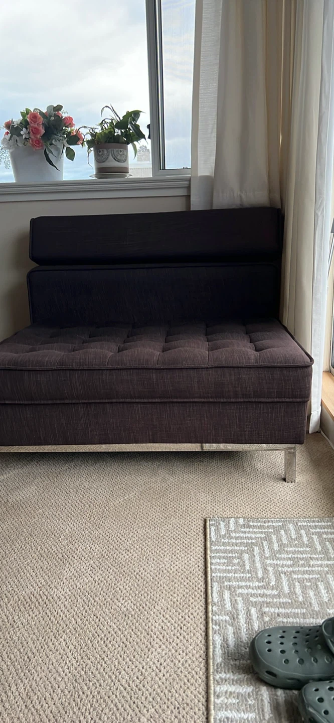 Dark Grey Tufted Bench Seat - photo 2