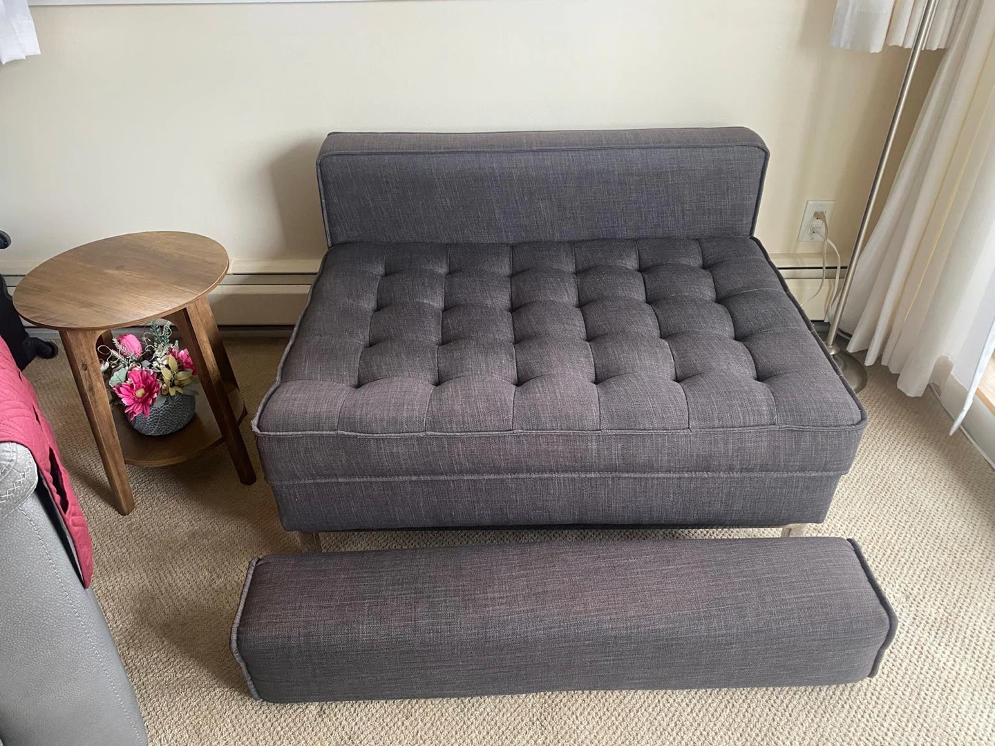 Dark Grey Tufted Bench Seat - photo 3