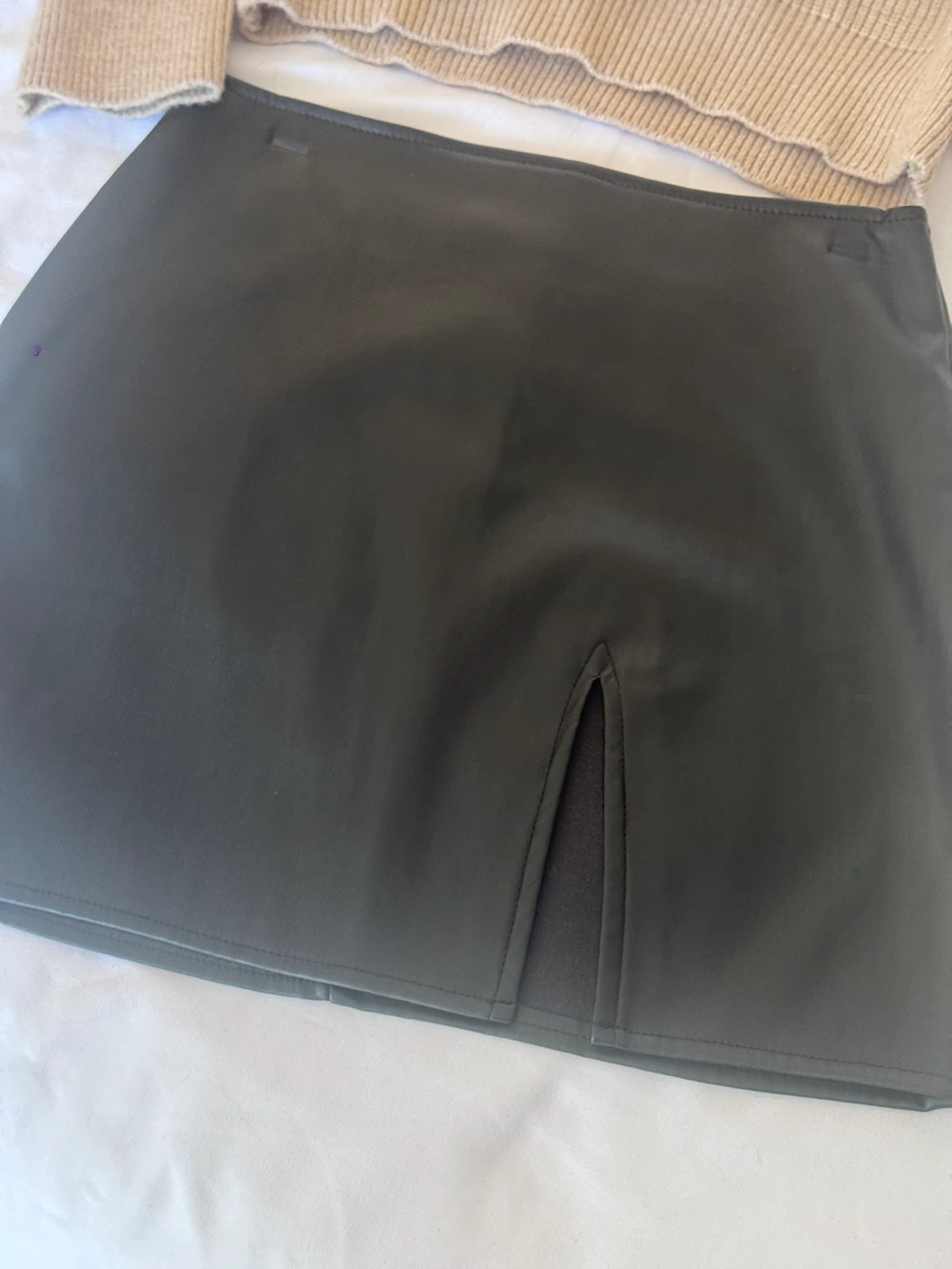 Black Faux Leather Skirt