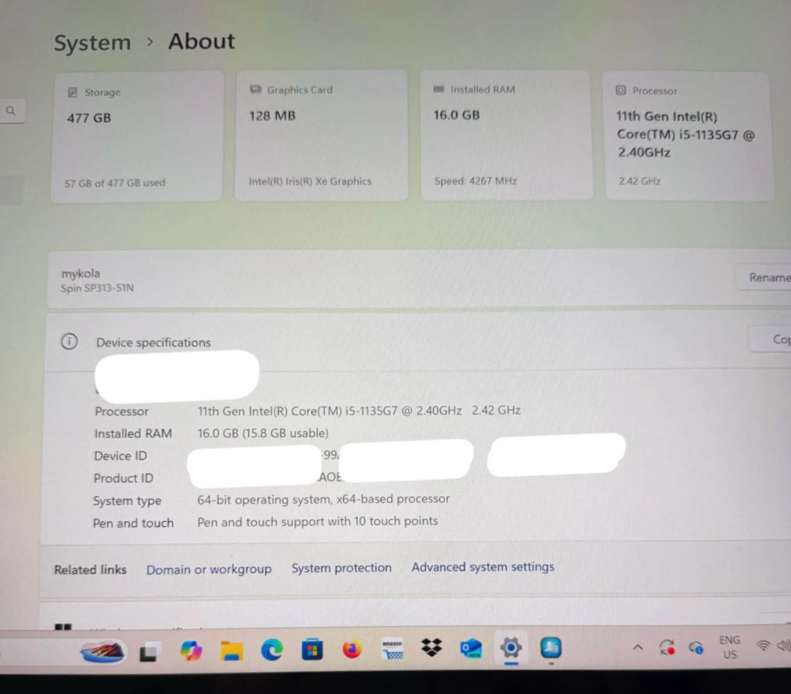 Acer Spin 3 13.3” 2-in-1  i5 / 16GB RAM / 512GB SSD - photo 4