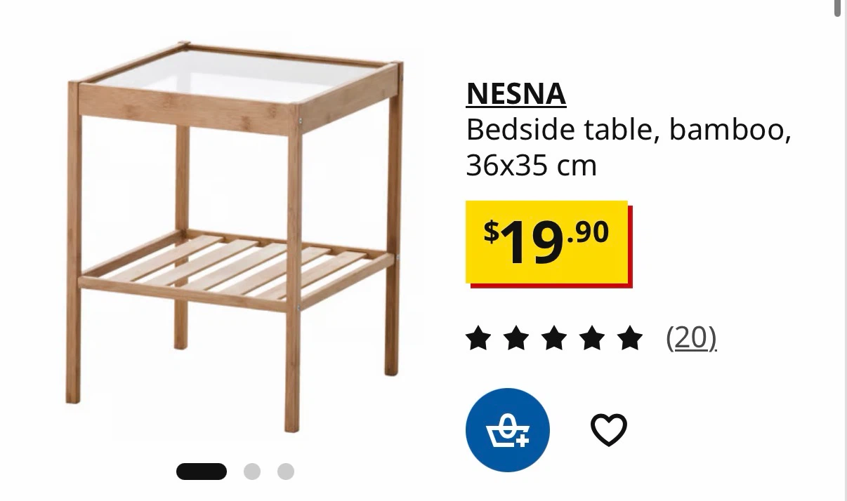 IKEA NESNA Bedside Table – Bamboo - photo 2