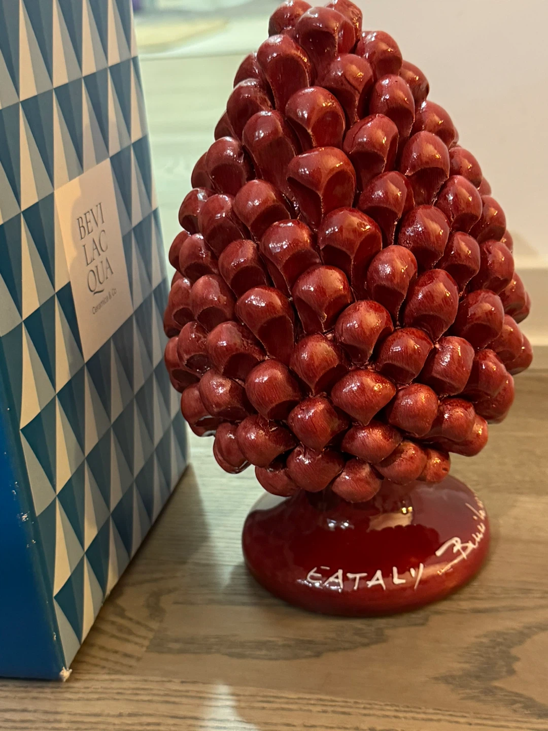 Eately bought Bevilacqua Ceramica Red Pinecone Decor