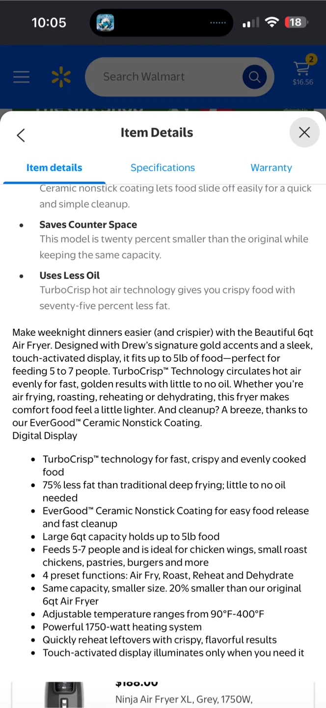 Air Fryer - Beautiful by Drew Barrymore 6-Quart - photo 5