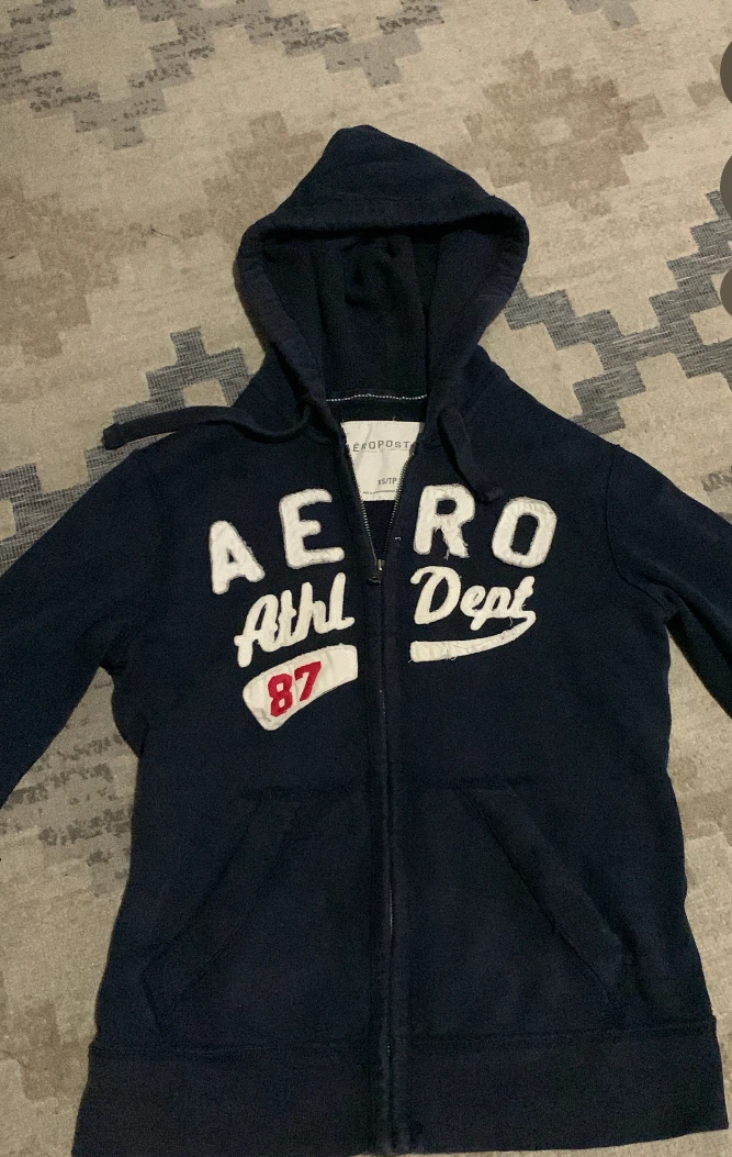Aeropostale Navy Zip-Up Hoodie