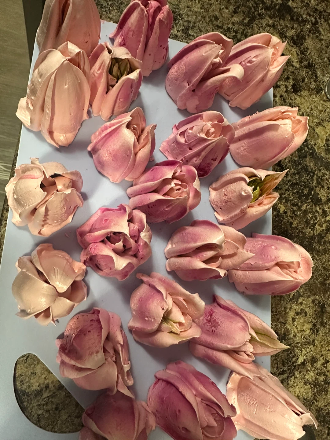 Homemade Pink Meringue Flowers