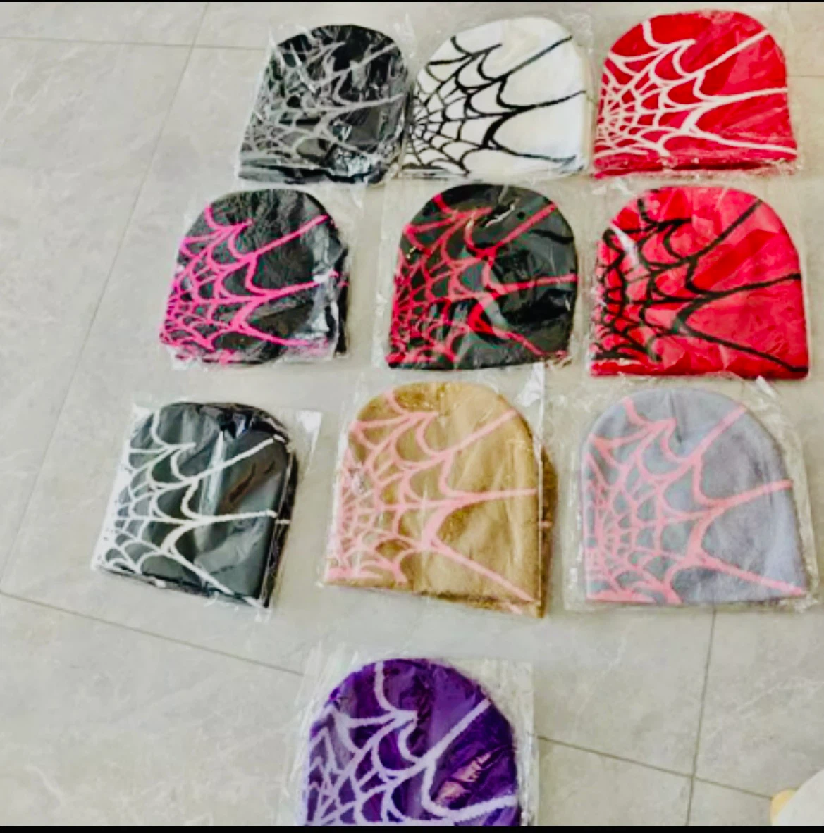 Spiderweb Beanies different color options