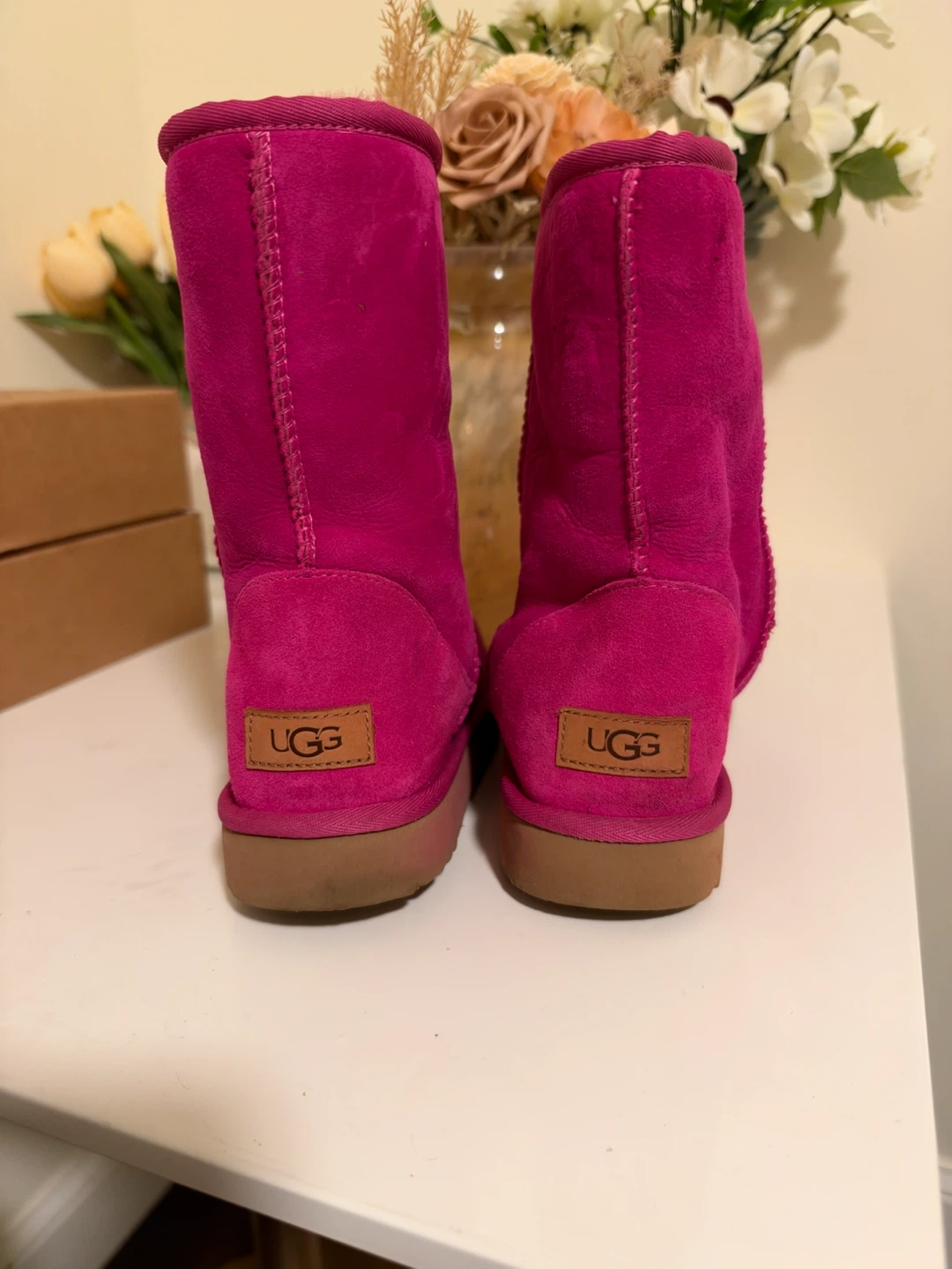 UGG Hot Pink Suede Boots